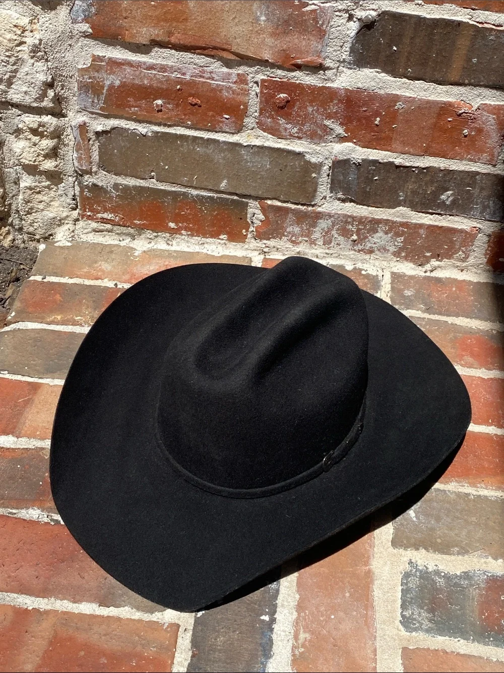 Twister 2X Black Wool Felt DALLAS Western Hat with Silver 3 pc. Buckle hatband